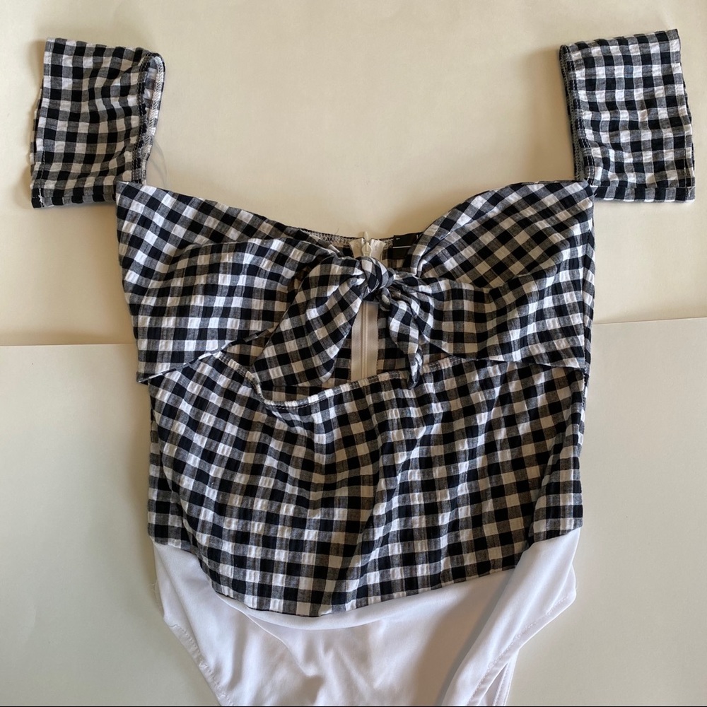 gingham/plaid checker body suit